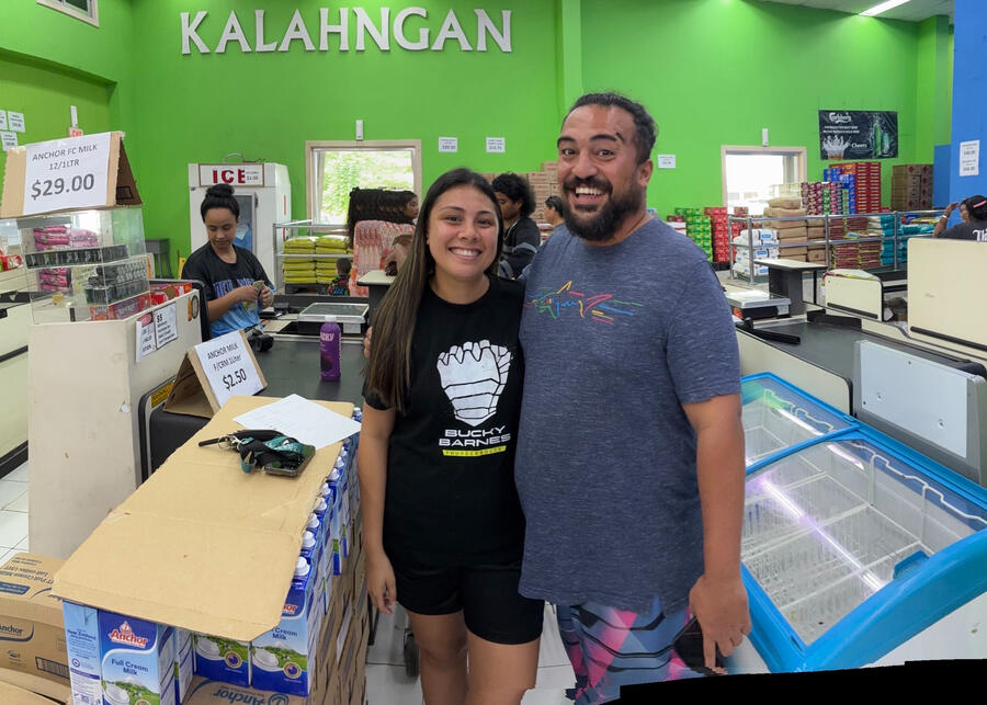 Cheyenne and Solomon at the Supermarket